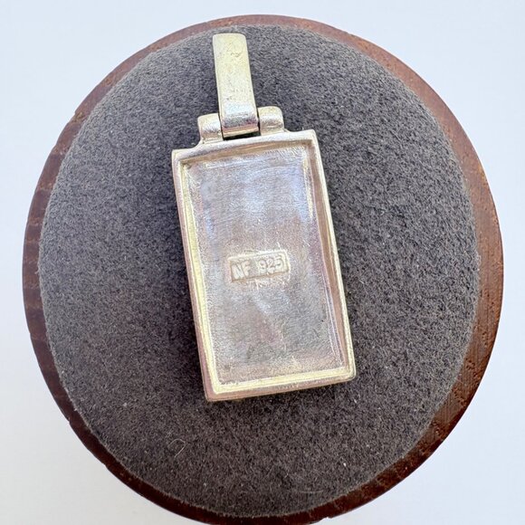 VTG Solid Sterling Silver 925 Abalone Pendant Size 1.25" Length - Picture 5 of 9